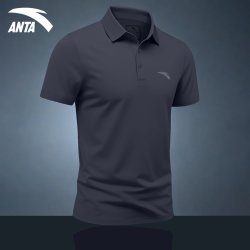 安踏 运动polo衫男士2026夏季新款官方旗舰店正品灰色速干短袖t恤
