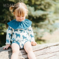 milkbarn 2026秋冬新品婴儿围兜包屁衣长袖宝宝纯棉印花连体衣爬服