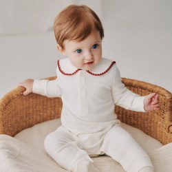OAK FAMILY 秋冬婴儿对襟连体衣蓄热保暖宝宝长袖爬服新生满月哈衣