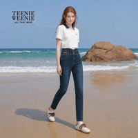 TEENIE WEENIE 凉感修身 深蓝色 S(160) 女士牛仔裤