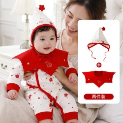 婧麒 JQ婧麒婴儿衣服四季款纯棉蝴蝶衣服饰套装宝宝护肚哈衣卡通和尚服