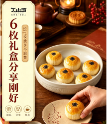 丁山河 蛋黄酥雪媚娘礼盒312g/盒（共六枚） 公司团购送人