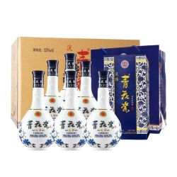 青花瓷 淡雅 清香型白酒53度500ml*6瓶 自喝送礼