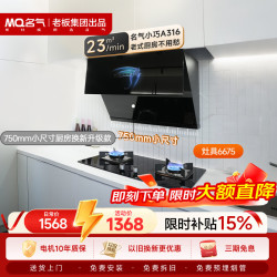 名气 A316 侧吸式23m³/min大吸力 750mm小尺寸 一级能效 抽油烟机