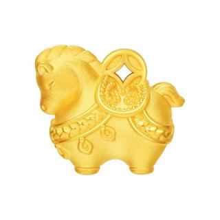 周大生 福韵小马足金硬金转运珠
