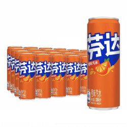 芬达 可口可乐 含汽饮料橙味汽水摩登罐330ml*24罐