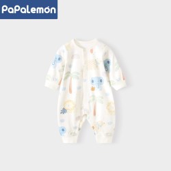 PAPA LEMON 柠檬爬爬婴儿连体衣春秋季新生宝宝纯棉衣服长袖哈衣爬服可爱秋装