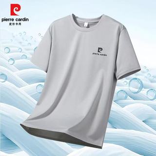 皮尔卡丹 短袖T恤 圆领透气吸汗 黑色 M