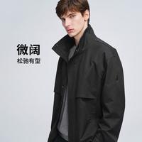 GIOVANNI VALENTINO 秋款翻领时尚宽松休闲简约大气夹克外套男