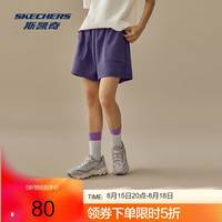 斯凯奇 夏季女宽松休闲舒适简约经典百搭运动短裤L225W232