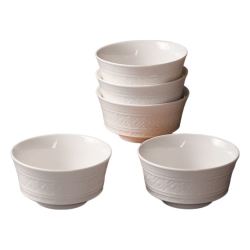 肆月 浮雕釉下彩 4.5英寸 陶瓷碗 6只装