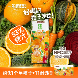 一甸园 复合果蔬汁 果蔬汁饮料  100%复合果蔬汁（橙子味10盒） 箱装 200
