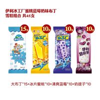 百亿补贴：伊利 冰工厂蜜桃蓝莓奶味布丁雪糕组合 45支