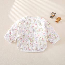 苏豆 初生婴儿半背衣秋冬季上衣A类纯棉0-3月刚出生宝宝出生衣产房必备