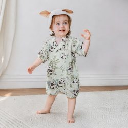 嫚熙 婴儿连体衣夏短袖满月宝宝衣服新生儿哈衣小月龄多巴胺穿搭