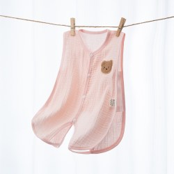 可爱品 宝宝衣服婴儿夏季连体衣薄款纯棉琵琶新生儿连体无袖背心哈衣爬服