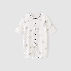 乖奇熊 宝宝纯棉连体哈衣夏季空调服婴儿睡衣春秋薄