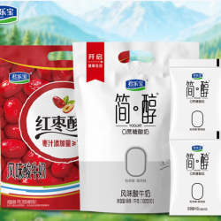 君乐宝 简醇0添加蔗糖 酸奶22袋组合装（简醇100g*12袋+红枣100g*10袋）