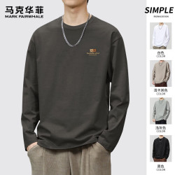 马克华菲 100%纯棉长袖T恤 舒适透气