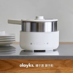 欧莱克 立时小钢灶2.5L不锈钢电煮锅0涂层分体式炒锅