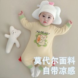希贝熊 新生儿衣服哈衣长袖空调服 宝宝连体衣