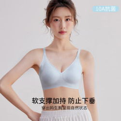 都市丽人 夏季女士胸罩内衣 无痕薄款 冰蓝 L