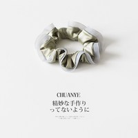 川野 韩国超仙质感绿色大肠发圈女小众氛围发绳发饰百搭头绳