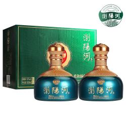瀏陽河 酒 柔和绿钻 52度 浓香型白酒 500ML*2瓶 双支礼盒装 纯粮酒 送礼 52度 500mL 2瓶 礼盒装