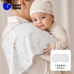 迷你巴拉 婴儿拍嗝巾竹棉纱布巾新生儿防吐奶宝宝透气云片枕新款