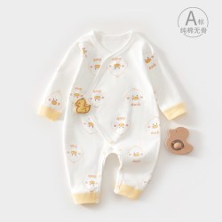 小聪熊 新生婴儿衣服春秋连体衣a类纯棉初生宝宝春装长袖哈衣婴幼儿52码9