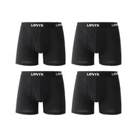 Levi's 男士平角内裤 棉质透气 黑色 XL 4条装