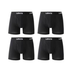 Levi's 男士平角内裤 棉质透气 黑色 XL 4条装