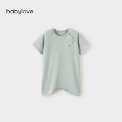 Babylove 婴儿连体衣夏季莫代尔轻薄睡衣宝宝哈衣弹力睡袍简约爬服
