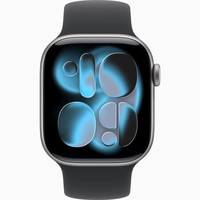 Apple Watch Series 11 智能手表 GPS版 42mm 深空灰色铝金属表壳 黑色运动型表带 S/M