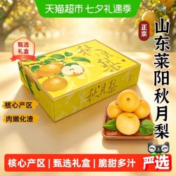 好鲜市集 正宗山东莱阳秋月梨羊脂膏梨礼盒装 4.5斤（单果350g+ 6个装）