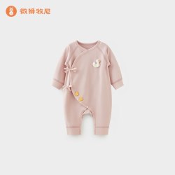 wismorni 男女宝宝连体衣春秋新生儿爬爬服磨毛打底睡衣婴儿和尚服