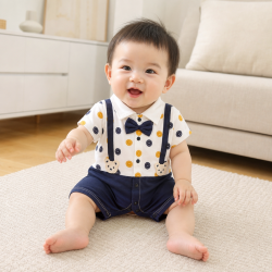 天猫 宝宝一周岁礼服满月宝宝抓周生日百天夏天男婴儿衣服男宝夏季夏装
