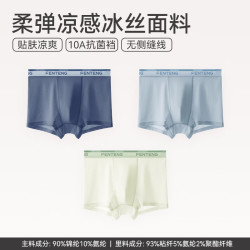 芬腾 内裤 男士透气抑菌抗菌裆四季平角裤  3条