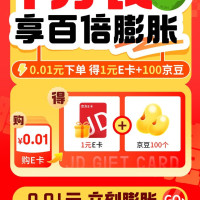 京东 E卡一分购 0.01元得1元e卡+100京豆