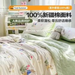 无印良品 空调被 A类里外全棉棉花被 可水洗印花夏凉被 花园秘境 150*200cm