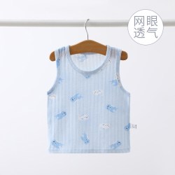 贝贝和熊熊 男童背心纯棉薄款夏季宝宝新生婴儿护肚女童无袖吊带上衣儿童夏装