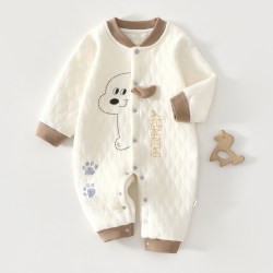 婧麒 JQ婧麒婴儿连体衣秋冬季夹棉保暖新生衣服宝宝外出服加厚哈衣爬服