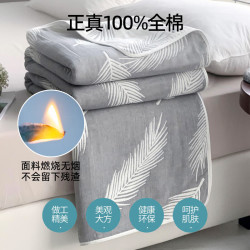 无印良品 A类全棉纱布毯六层纱毛巾被 夏季薄款毯子纯棉夏凉被 羽毛灰 90*100cm