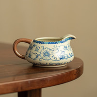 茉舟 景德镇青花汝窑开片茶海公道杯分茶器陶瓷茶具复古公杯茶具送礼 仿宋汝窑公道杯