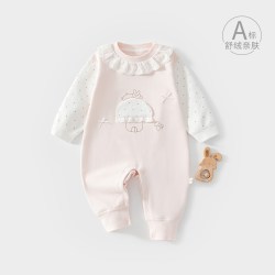小聪熊 婴儿衣服秋季连体衣小月龄宝宝秋装小公主长袖哈衣婴幼儿外出服73
