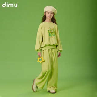 笛牧 童装女童套装2026春季新款甜美洋气可爱涂鸦百搭儿童卫衣套装