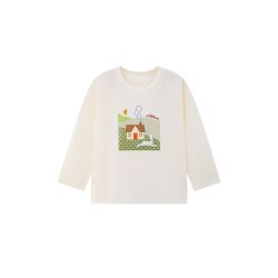 milkbarn 2026秋冬新品儿童圆领印花上衣宝宝莫代尔百搭T恤打底衫