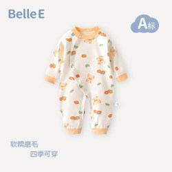 贝乐咿 婴儿衣服连体衣秋季A类纯棉早秋款男女宝宝睡衣哈衣家居服
