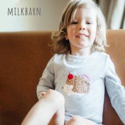 milkbarn 2026秋冬新品婴儿长袖印花包屁衣宝宝简约哈衣爬服小月龄