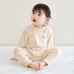 吉启萌 婴儿秋衣秋裤春秋儿童纯棉打底男童女童薄款分体睡衣宝宝内衣套装